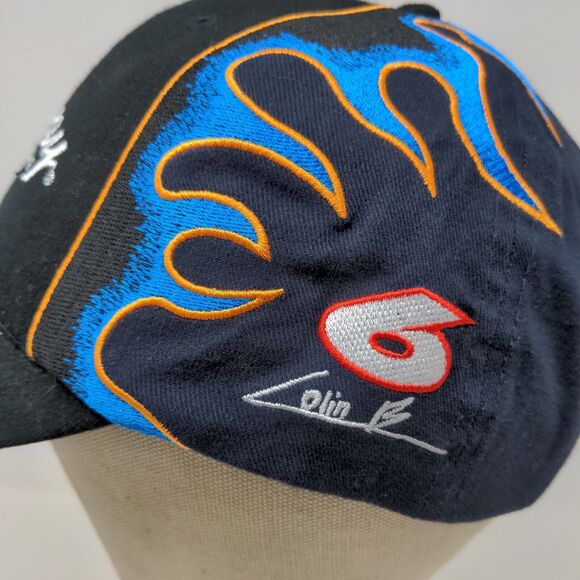 Con-Way Freight Racing Strapback Hat Blue OSFM Embroidered Flames #6 - Picture 6 of 13